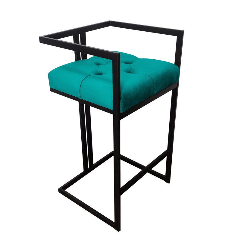 Hoker CHESTERFIELD welur z metalową podstawą