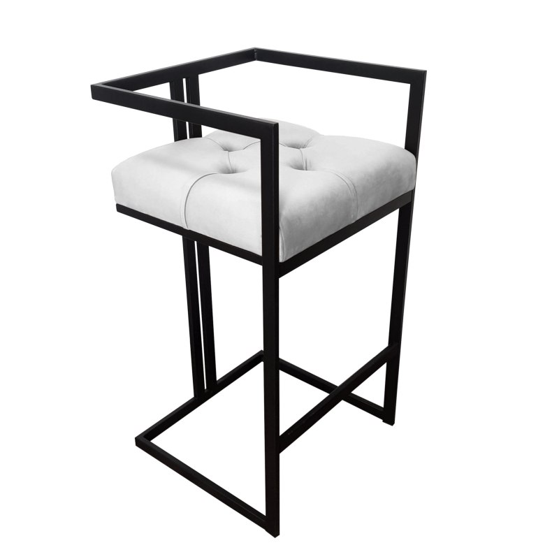 Hoker CHESTERFIELD welur z metalową podstawą