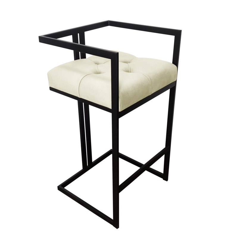 Hoker CHESTERFIELD welur z metalową podstawą