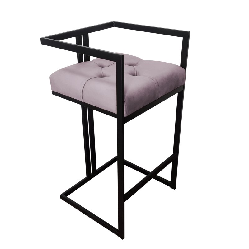 Hoker CHESTERFIELD welur z metalową podstawą