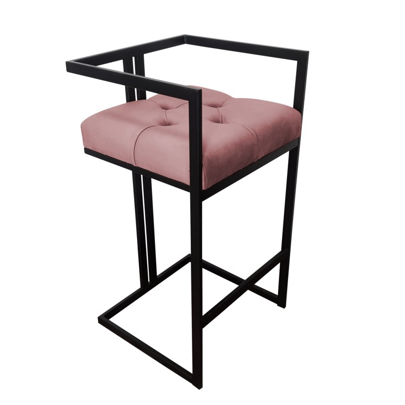 Hoker CHESTERFIELD welur z metalową podstawą