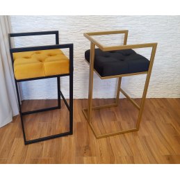 Hoker CHESTERFIELD welur z metalową podstawą