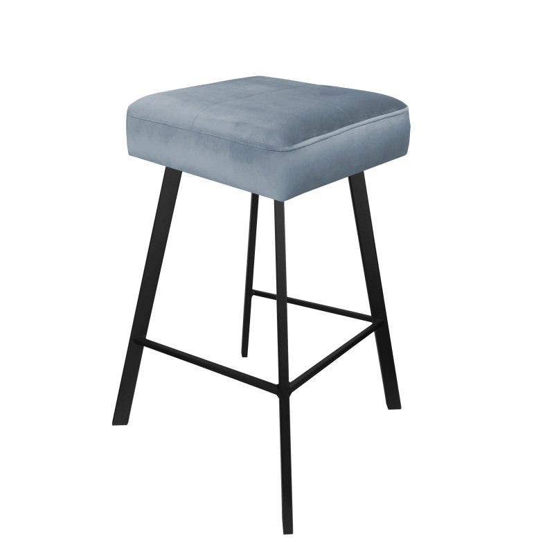 Hoker MAX krzesło barowe tkanina Welur podstawa metalowa