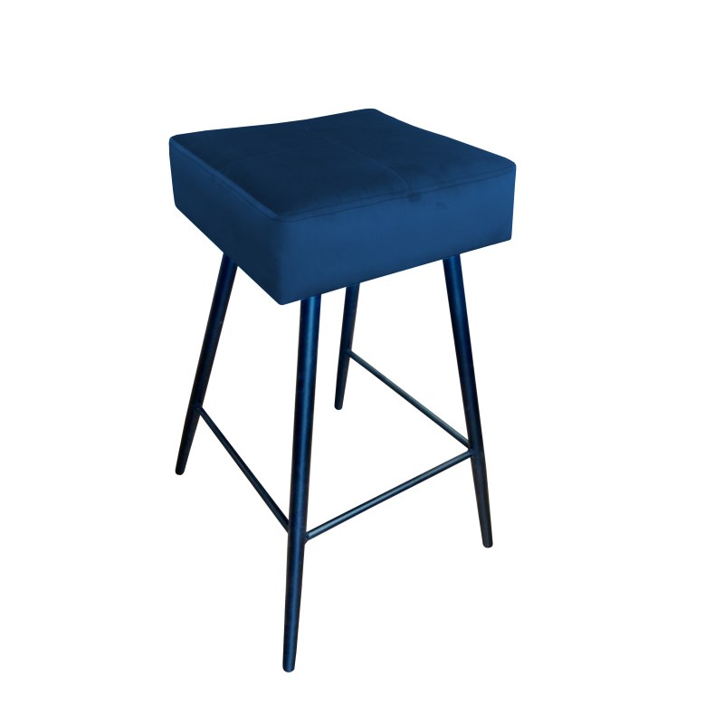 Hoker MAX krzesło barowe tkanina Welur podstawa metalowa