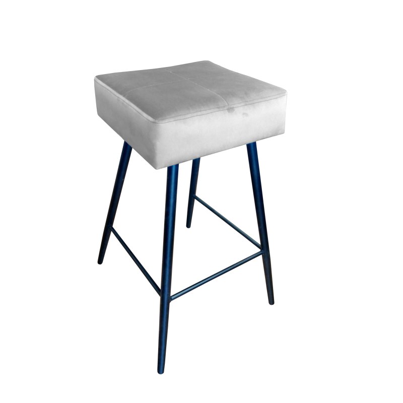 Hoker MAX krzesło barowe tkanina Welur podstawa metalowa