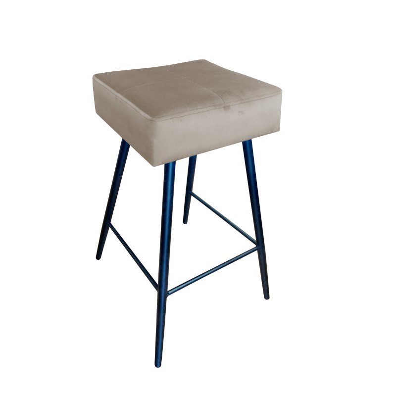 Hoker MAX krzesło barowe tkanina Welur podstawa metalowa