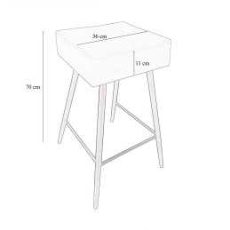 Hoker MAX krzesło barowe tkanina Welur podstawa metalowa