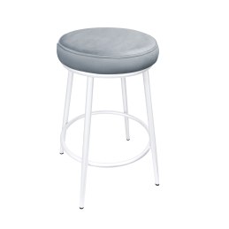 Hoker BEN krzesło barowe tkanina Welur podstawa metalowa