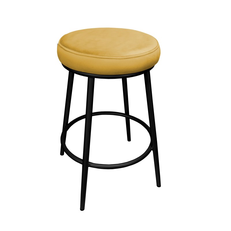 Hoker BEN krzesło barowe tkanina Welur podstawa metalowa