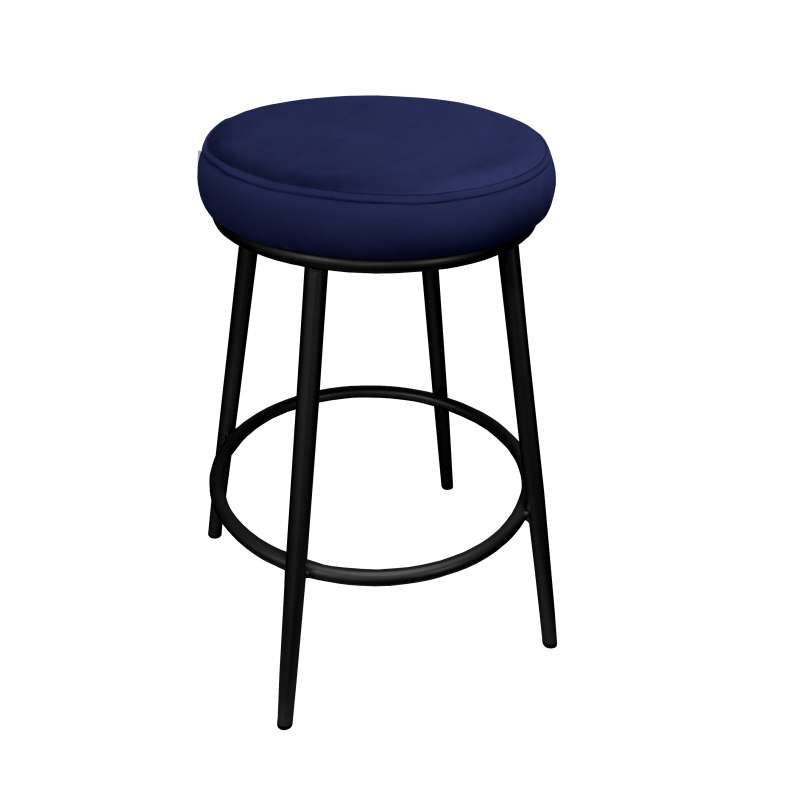 Hoker BEN krzesło barowe tkanina Welur podstawa metalowa