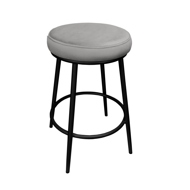 Hoker BEN krzesło barowe tkanina Welur podstawa metalowa