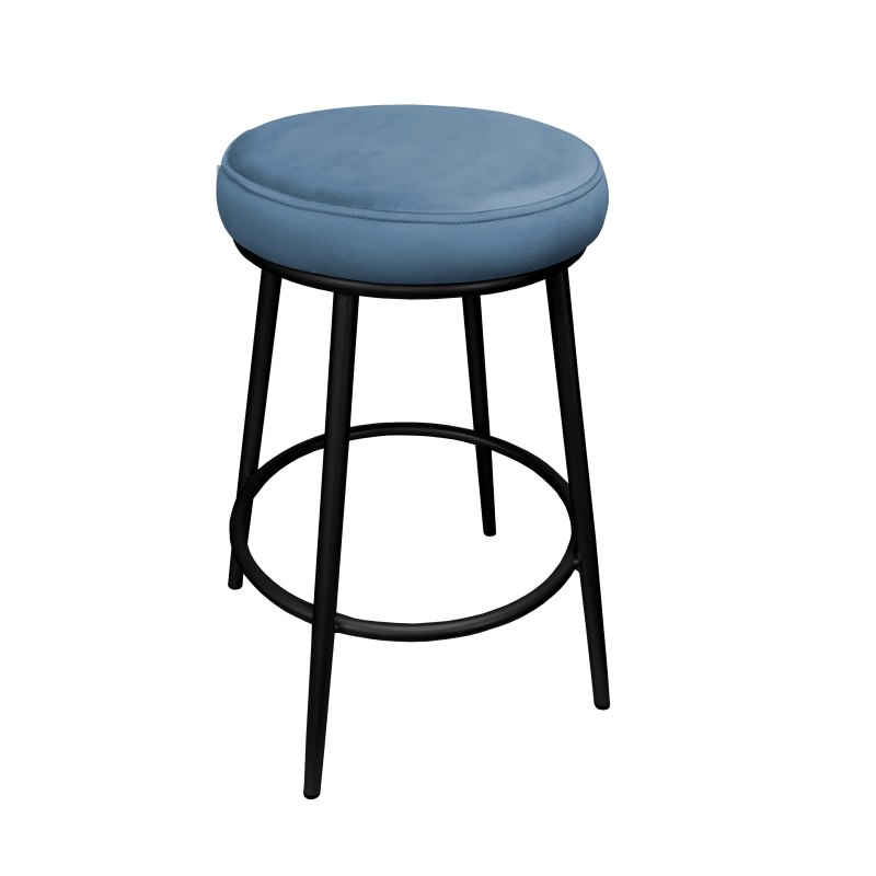 Hoker BEN krzesło barowe tkanina Welur podstawa metalowa