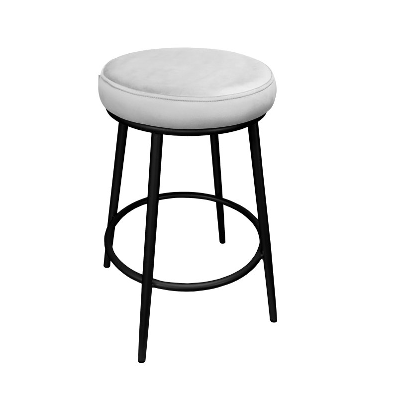 Hoker BEN krzesło barowe tkanina Welur podstawa metalowa