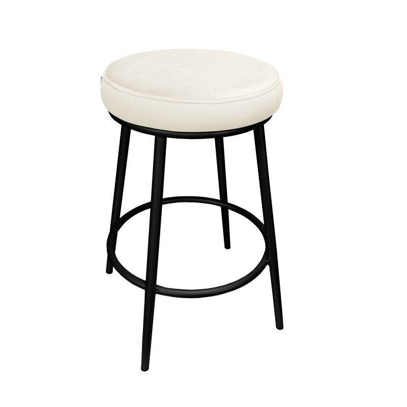 Hoker BEN krzesło barowe tkanina Welur podstawa metalowa