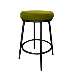 Hoker BEN krzesło barowe tkanina Welur podstawa metalowa