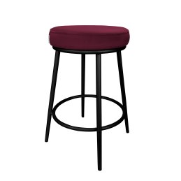 Hoker BEN krzesło barowe tkanina Welur podstawa metalowa