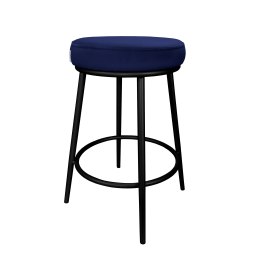 Hoker BEN krzesło barowe tkanina Welur podstawa metalowa