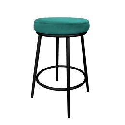 Hoker BEN krzesło barowe tkanina Welur podstawa metalowa