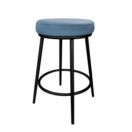 Hoker BEN krzesło barowe tkanina Welur podstawa metalowa