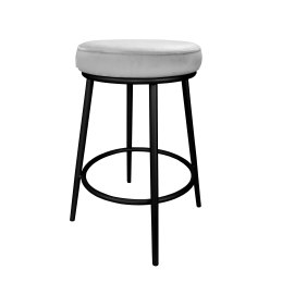 Hoker BEN krzesło barowe tkanina Welur podstawa metalowa