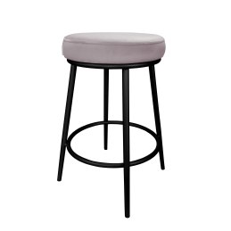 Hoker BEN krzesło barowe tkanina Welur podstawa metalowa