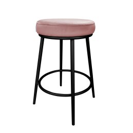 Hoker BEN krzesło barowe tkanina Welur podstawa metalowa