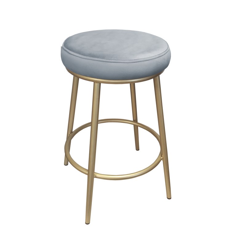 Hoker BEN krzesło barowe tkanina Welur podstawa metalowa