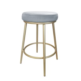 Hoker BEN krzesło barowe tkanina Welur podstawa metalowa