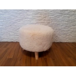 Pufa ALA tapicerowana tkanina noga drewniana