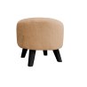 Pufa ALA tapicerowana tkanina noga drewniana