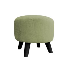 Pufa ALA tapicerowana tkanina noga drewniana