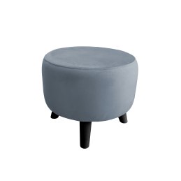 Pufa ALA tapicerowana tkanina noga drewniana