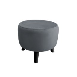 Pufa ALA tapicerowana tkanina noga drewniana