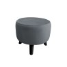 Pufa ALA tapicerowana tkanina noga drewniana
