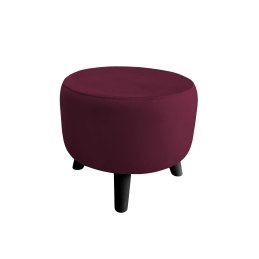 Pufa ALA tapicerowana tkanina noga drewniana