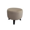 Pufa ALA tapicerowana tkanina noga drewniana
