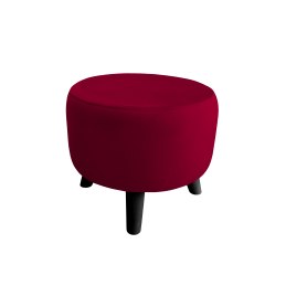 Pufa ALA tapicerowana tkanina noga drewniana