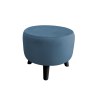 Pufa ALA tapicerowana tkanina noga drewniana