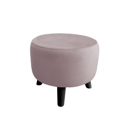 Pufa ALA tapicerowana tkanina noga drewniana