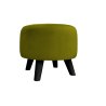 Pufa ALA tapicerowana tkanina noga drewniana