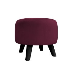 Pufa ALA tapicerowana tkanina noga drewniana