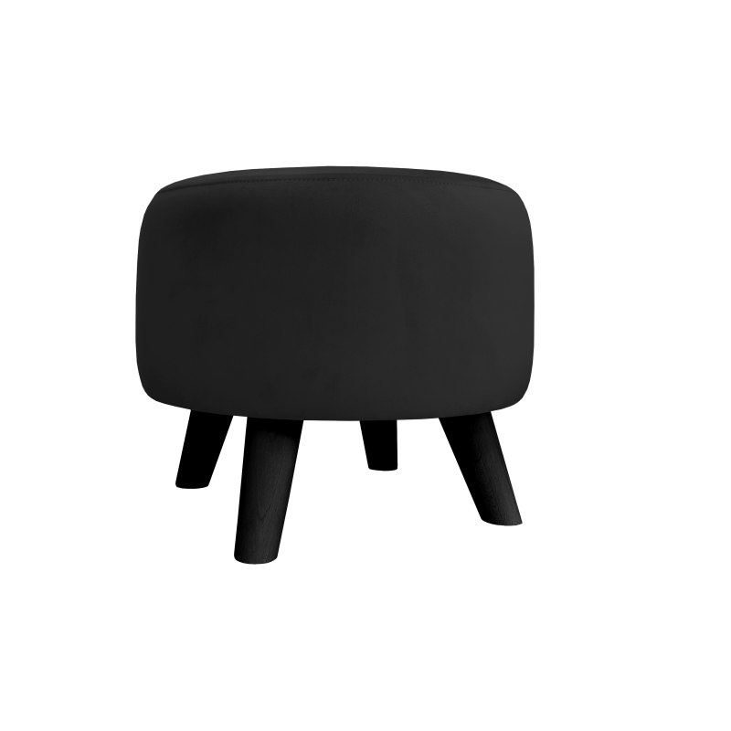 Pufa ALA tapicerowana tkanina noga drewniana
