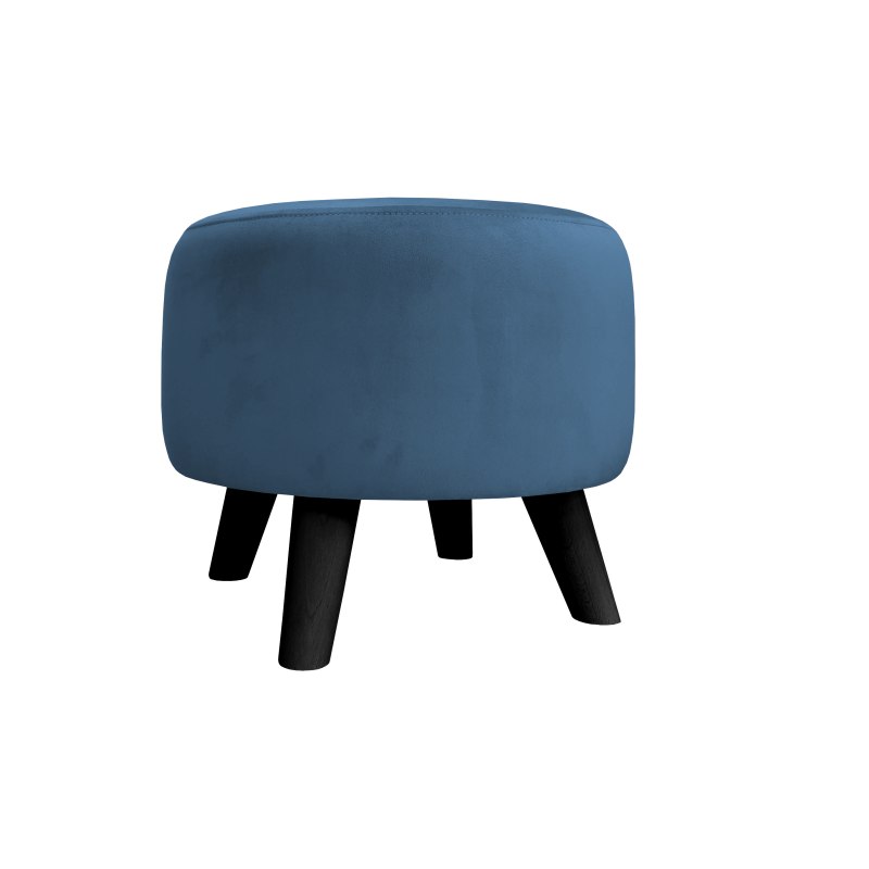 Pufa ALA tapicerowana tkanina noga drewniana