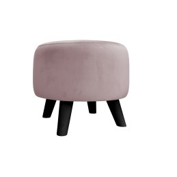 Pufa ALA tapicerowana tkanina noga drewniana