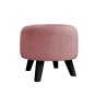 Pufa ALA tapicerowana tkanina noga drewniana