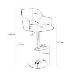 Hoker JULA obrotowy welur metalowa podstawa