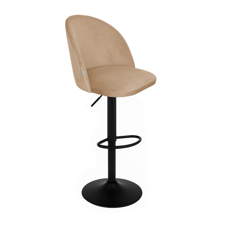 Hoker SILVER krzesło barowe obrotowe tkanina Welur podstawa metalowa