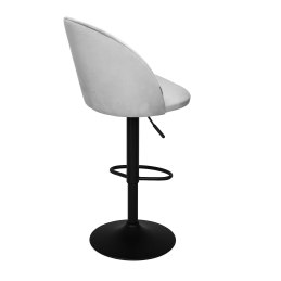 Hoker SILVER krzesło barowe obrotowe tkanina Welur podstawa metalowa