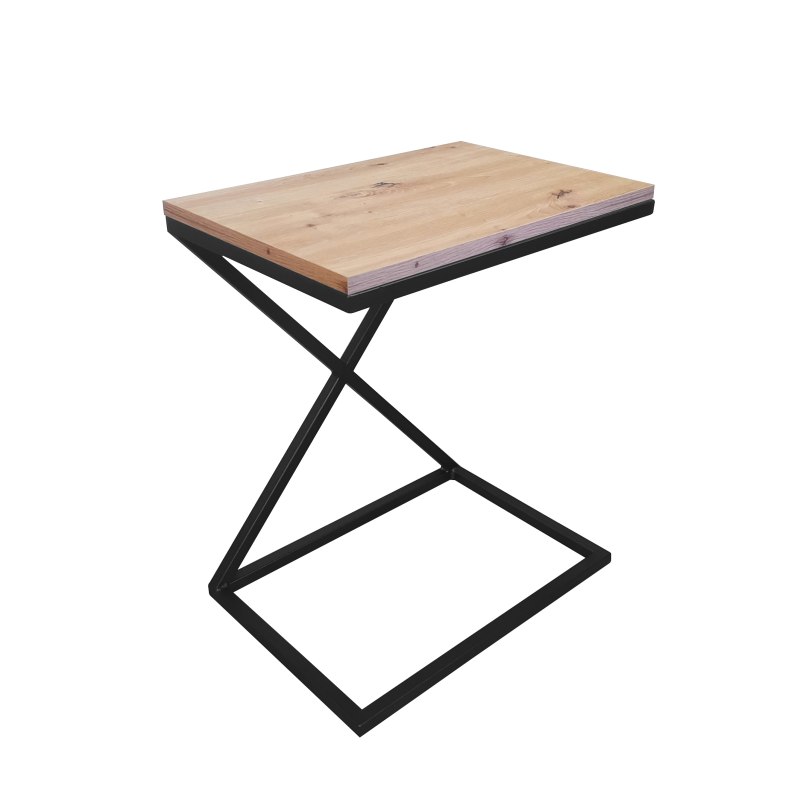 Stolik pomocniczy X boczny podstawa metalowa Loft