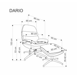 DARIO fotel wypoczynkowy z podnóżkiem oraz z funkcją kołyski,